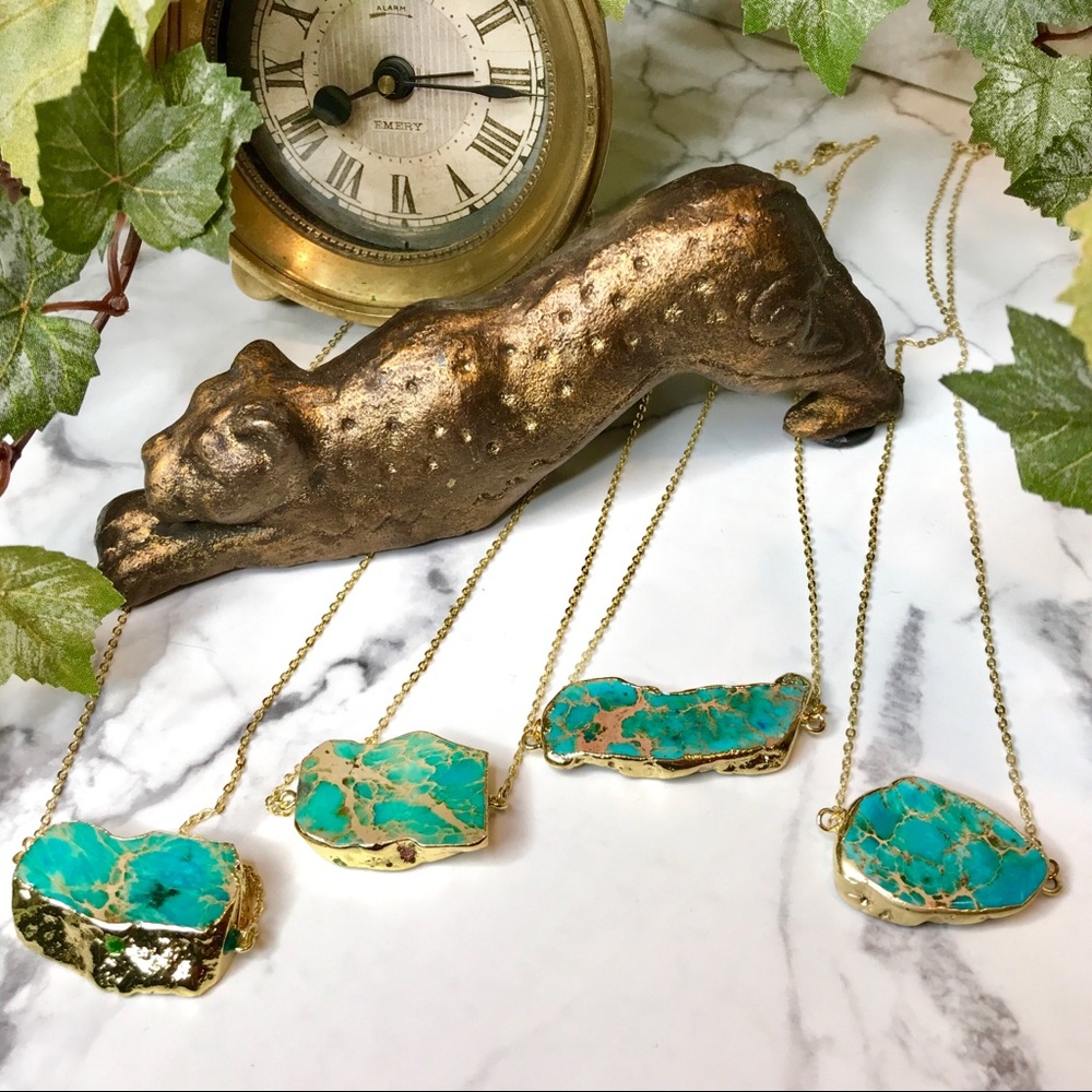 RESTOCKED! Jasper stone/18KG pendant - Picture 1 of 7
